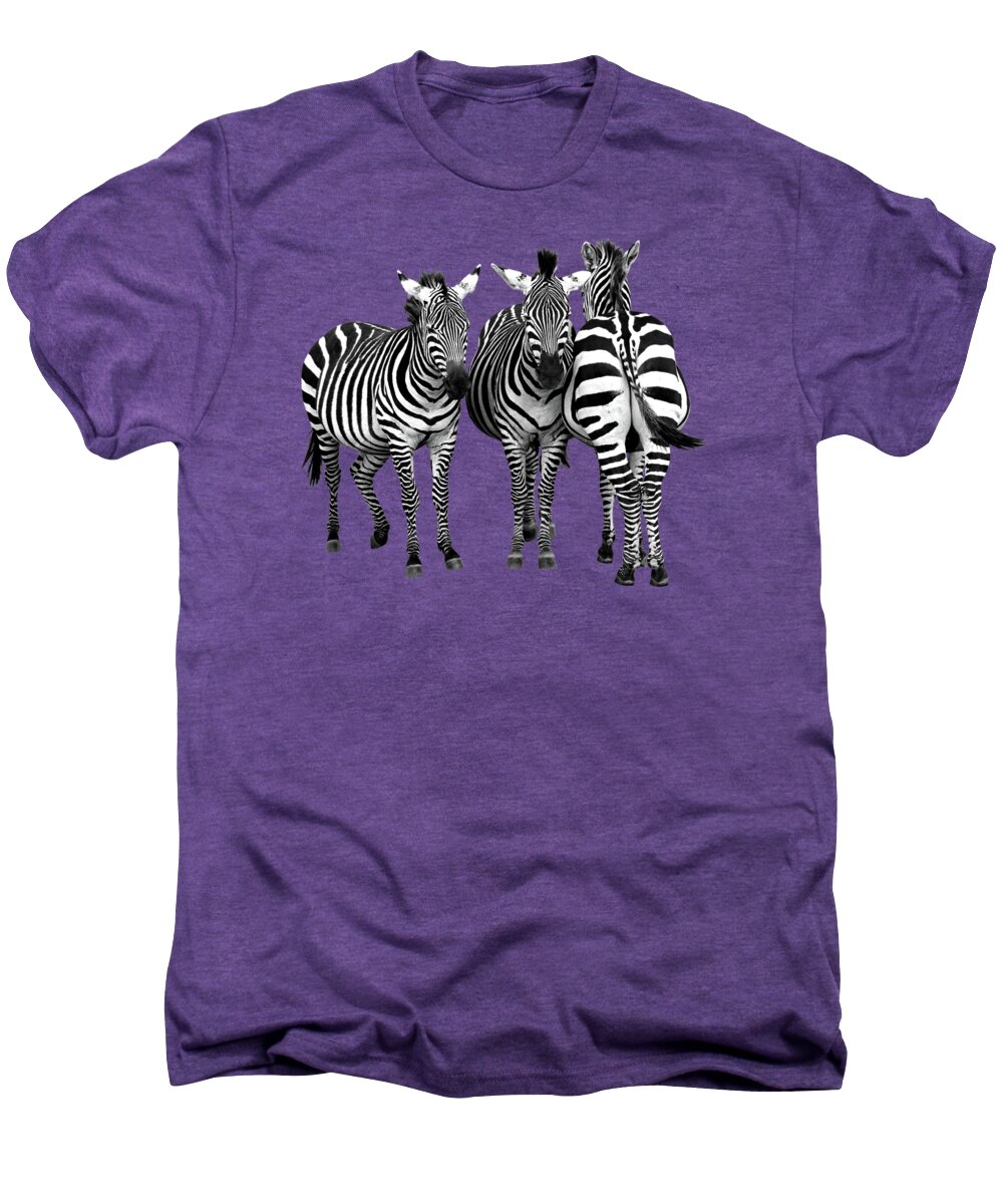 Africa Men's Premium T-Shirt featuring the photograph Zebra - Three's A Crowd by Gill Billington