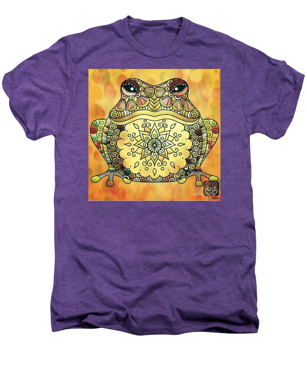 Zentangle Frog Men's Premium T-Shirt featuring the mixed media Zentangle Frog by Maria Urso