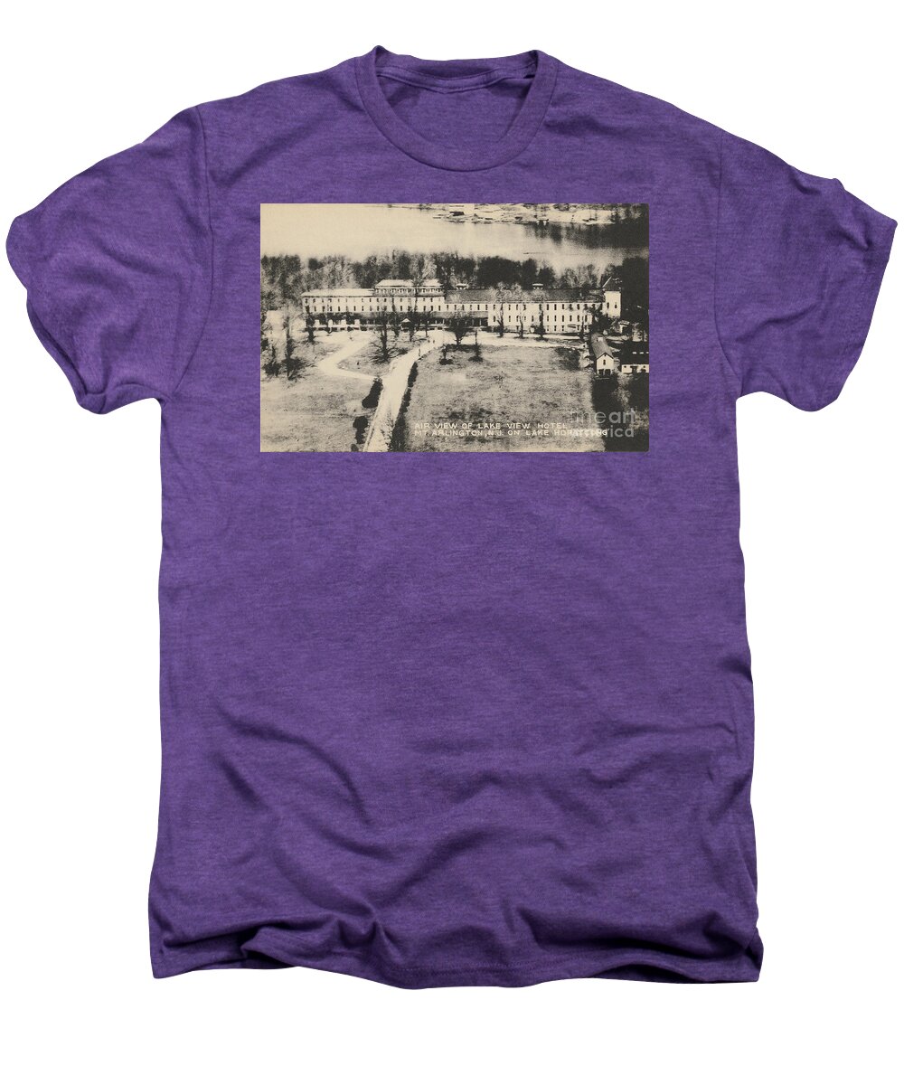Lake Men's Premium T-Shirt featuring the photograph Air View of Lake View Hotel on Lake Hopatcong by Mark Miller