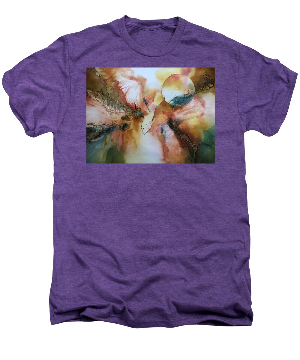 Tara Moorman Abstracts Men's Premium T-Shirt featuring the painting Angel Wings by Tara Moorman