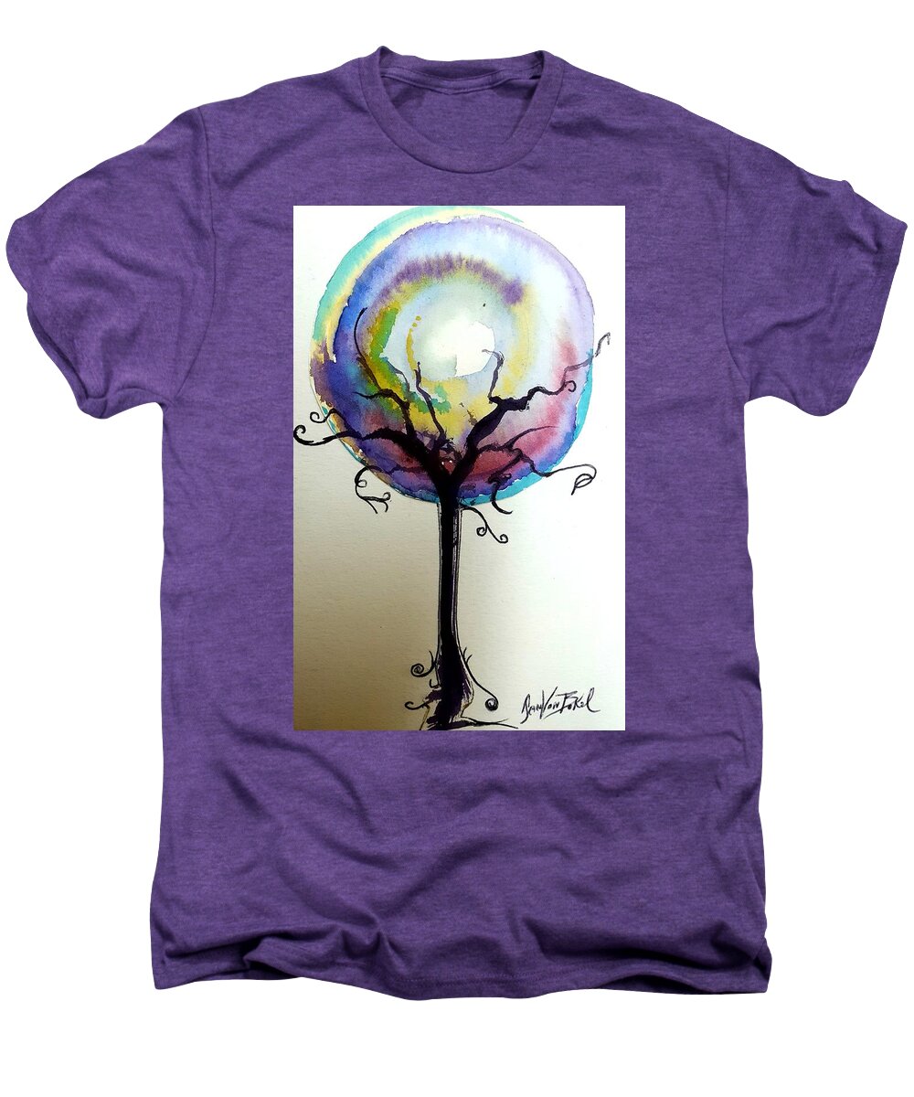 Watercolor Moon Tree Men's Premium T-Shirt featuring the painting Moon tree by Jan VonBokel
