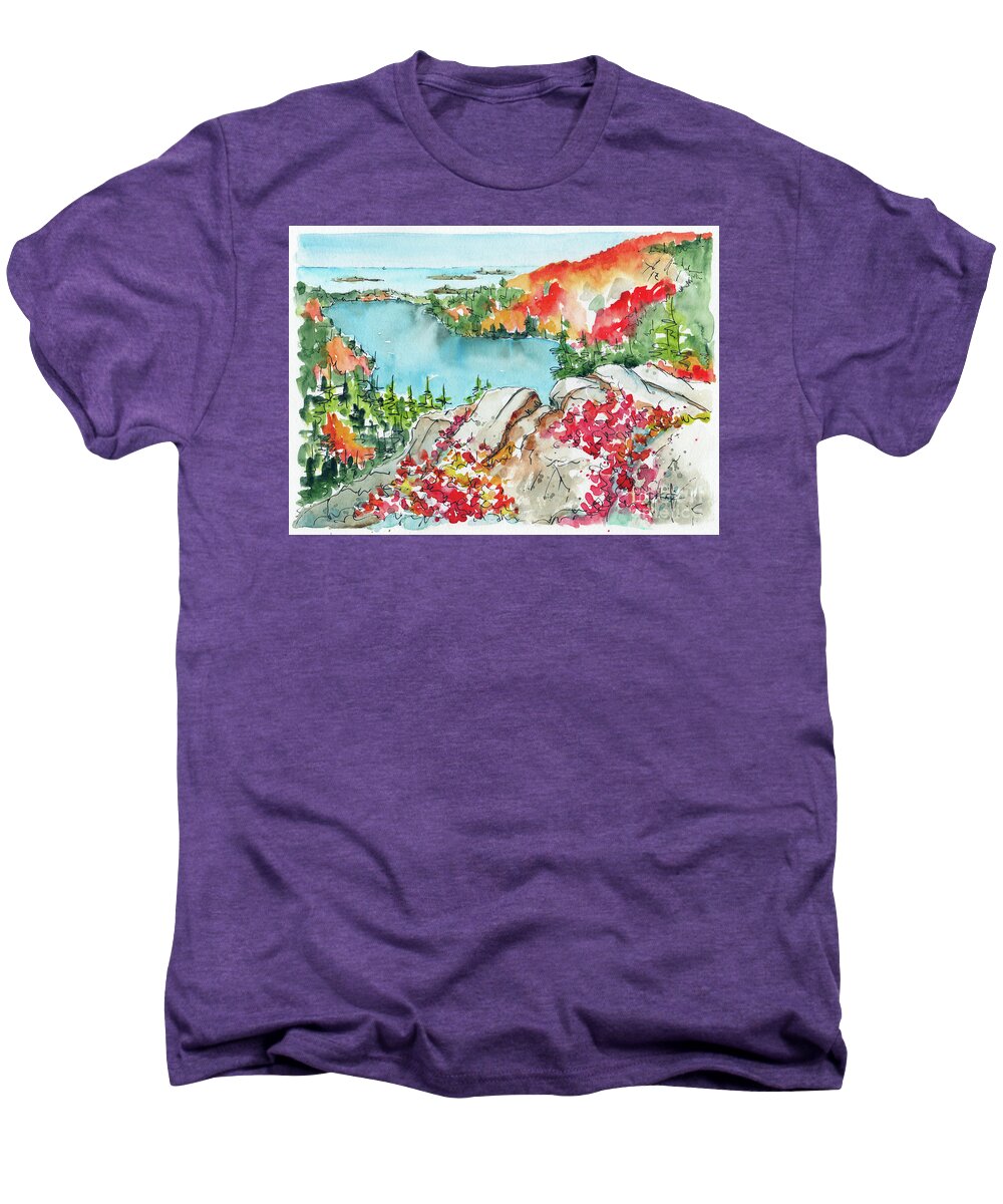 Impressionism Men's Premium T-Shirt featuring the painting Autumn In Maine by Pat Katz
