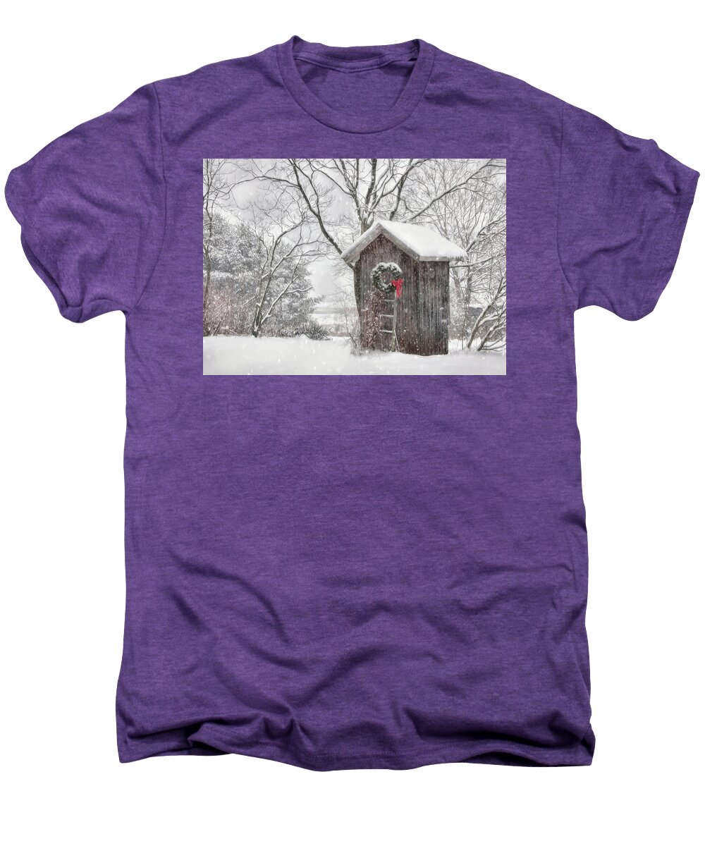 Outhouse Men's Premium T-Shirt featuring the photograph Cold Seat by Lori Deiter