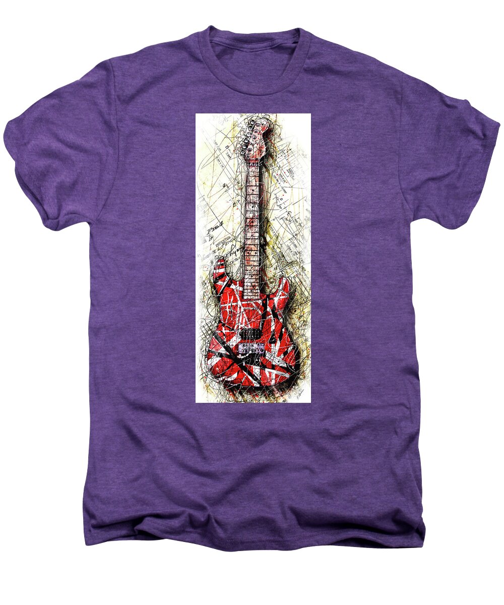 Guitar Men's Premium T-Shirt featuring the digital art Eddie's Guitar Vert 1a by Gary Bodnar