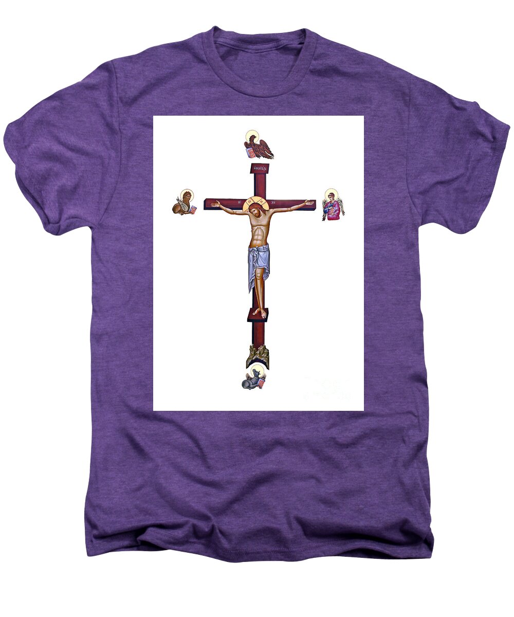 Holy Men's Premium T-Shirt featuring the photograph Holy Crucifixion in White by Munir Alawi