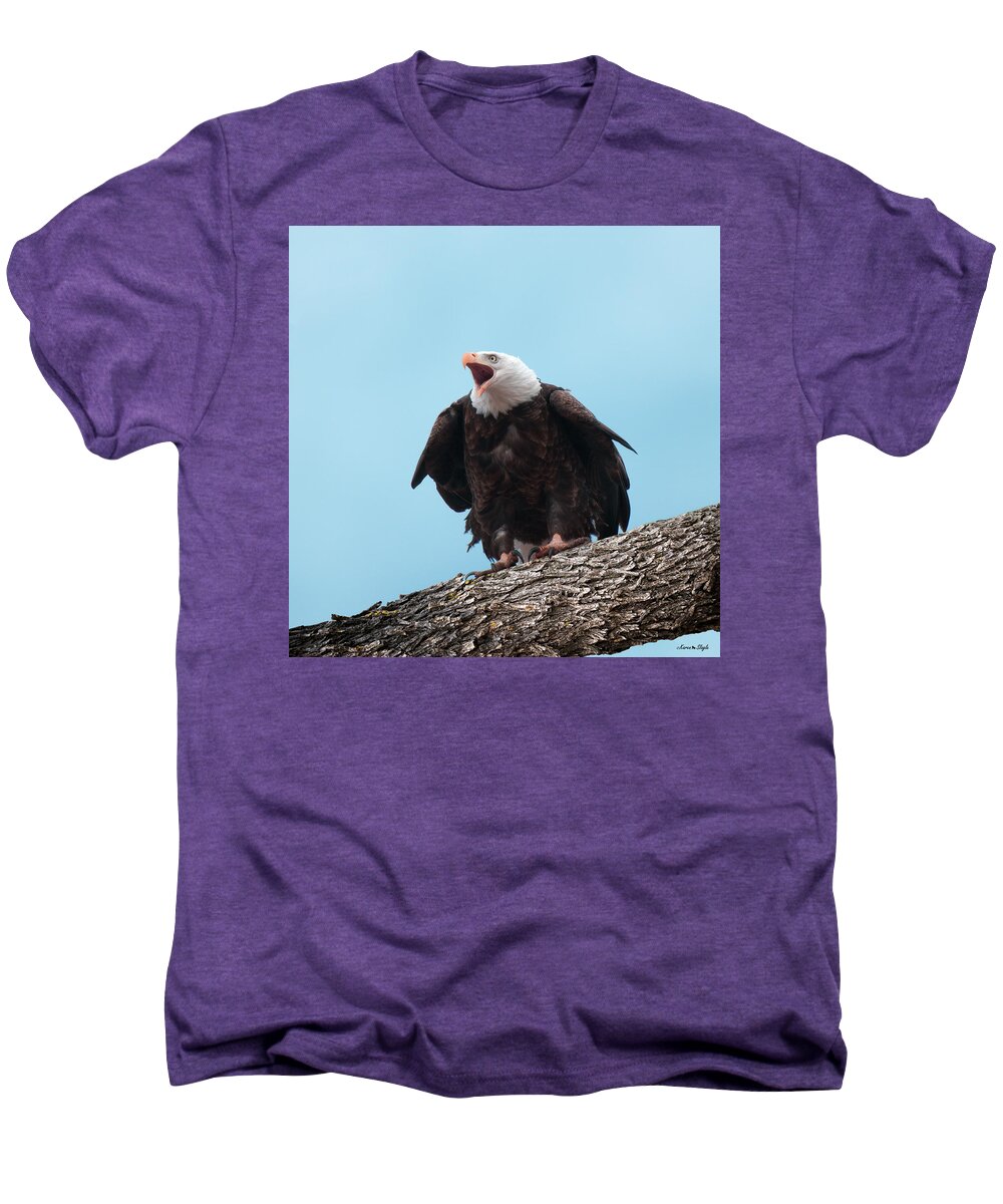 Bird Men's Premium T-Shirt featuring the photograph Screaming Eagle by Karen Slagle