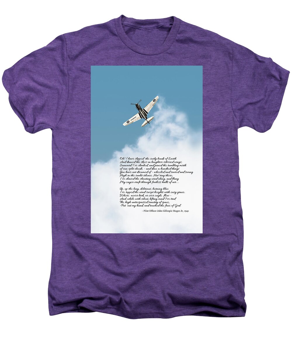39-159 Men's Premium T-Shirt featuring the photograph Silver P40 High Flight poem by Gary Eason