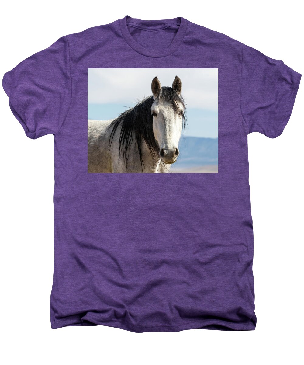 Horses Men's Premium T-Shirt featuring the photograph Soft and Gentle by Mary Hone