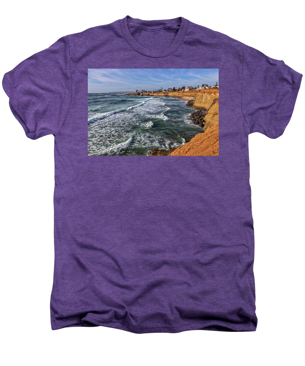 Beach Men's Premium T-Shirt featuring the photograph Sunset Cliffs 2 by Peter Tellone