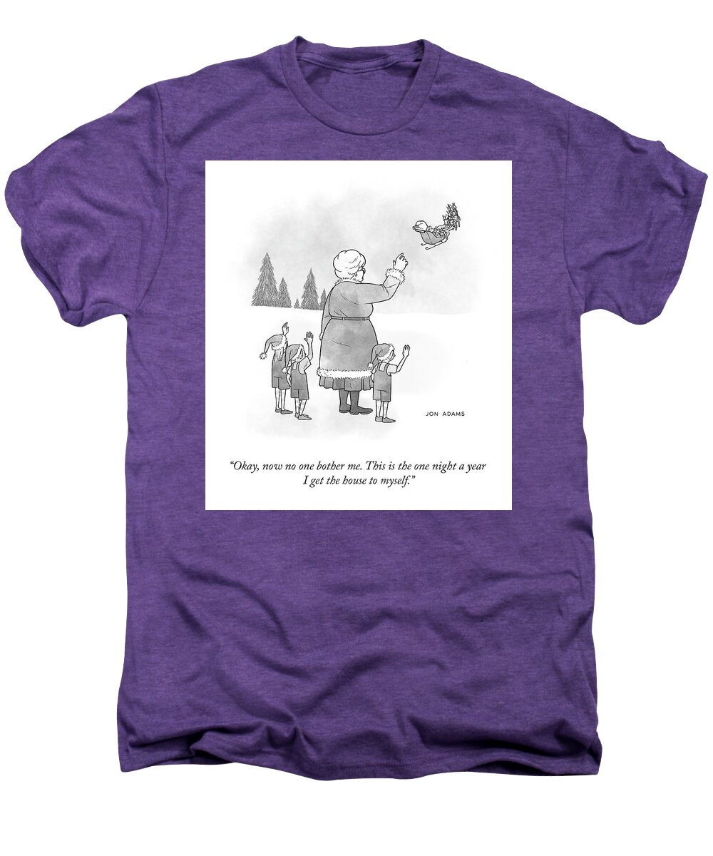 okay Men's Premium T-Shirt featuring the drawing The One Night A Year by Jon Adams