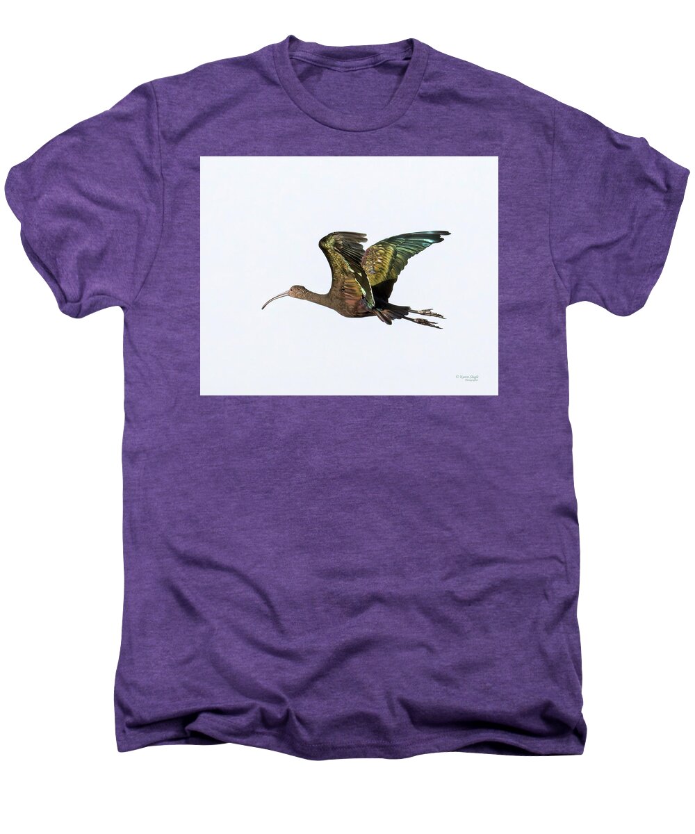 Bird Men's Premium T-Shirt featuring the photograph White Faced Ibis by Karen Slagle