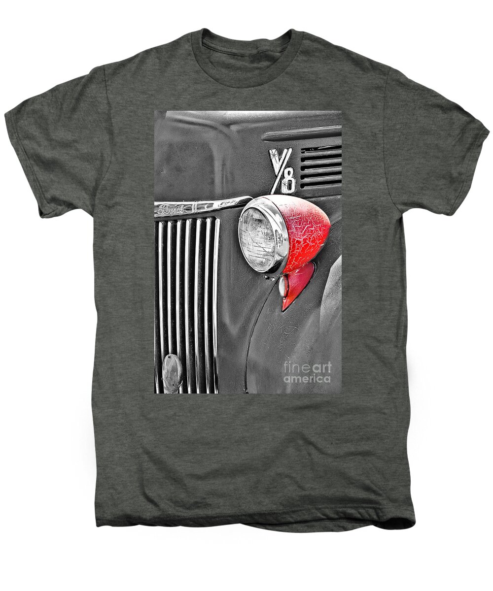 Aged Men's Premium T-Shirt featuring the photograph 1944 Ford Pickup - Headlight - SC by Mary Carol Story