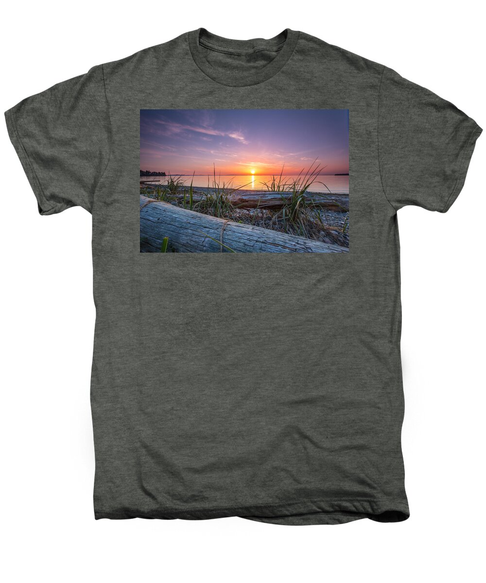 Shore Men's Premium T-Shirt featuring the photograph Birch bay sunset by Eti Reid