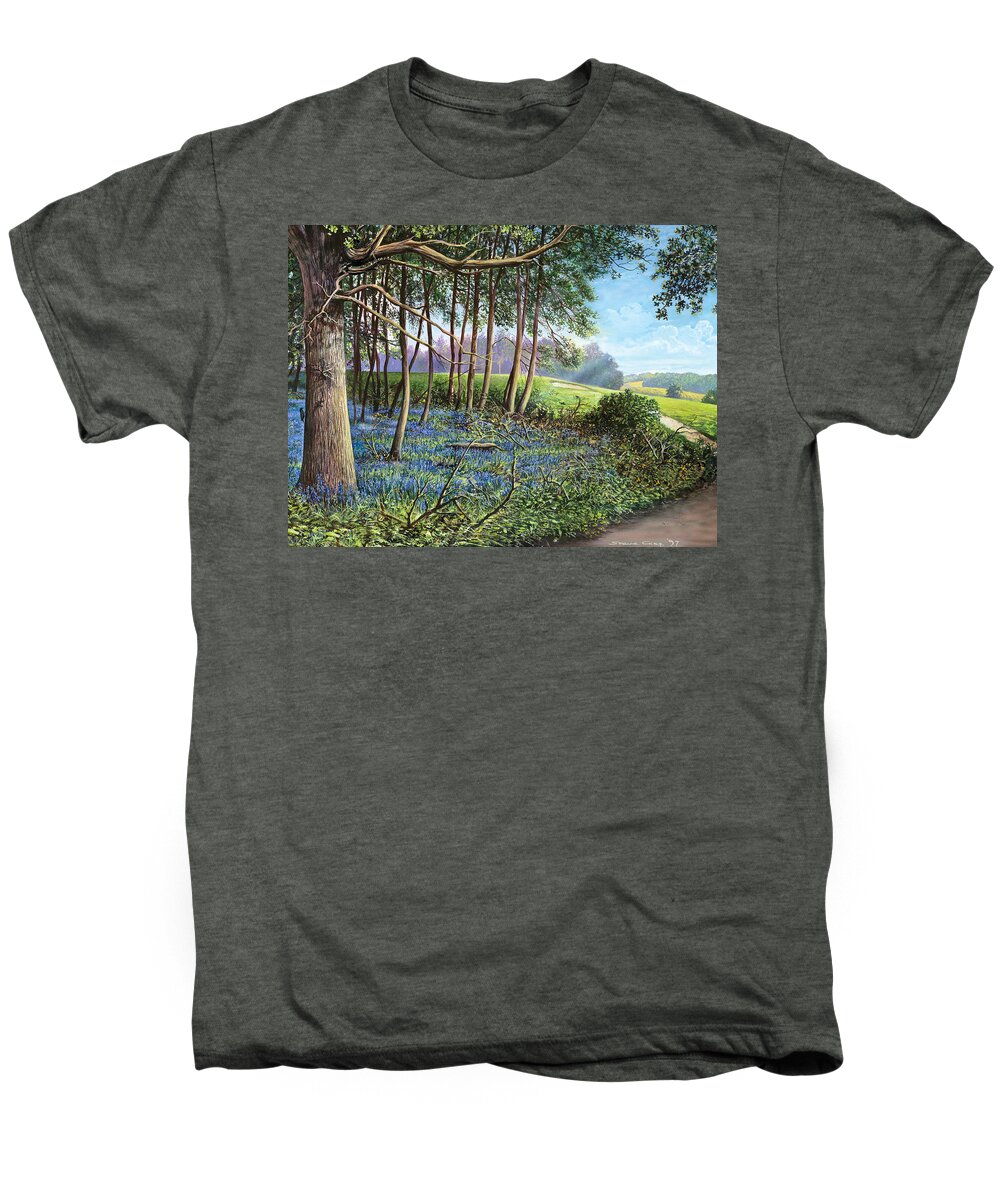 Steve Crisp Men's Premium T-Shirt featuring the photograph Bluebells by MGL Meiklejohn Graphics Licensing