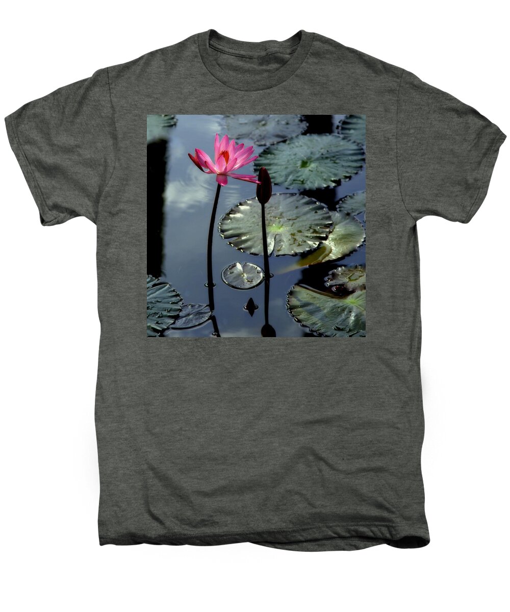 Water Lilly Men's Premium T-Shirt featuring the photograph Morning Light by Karen Wiles