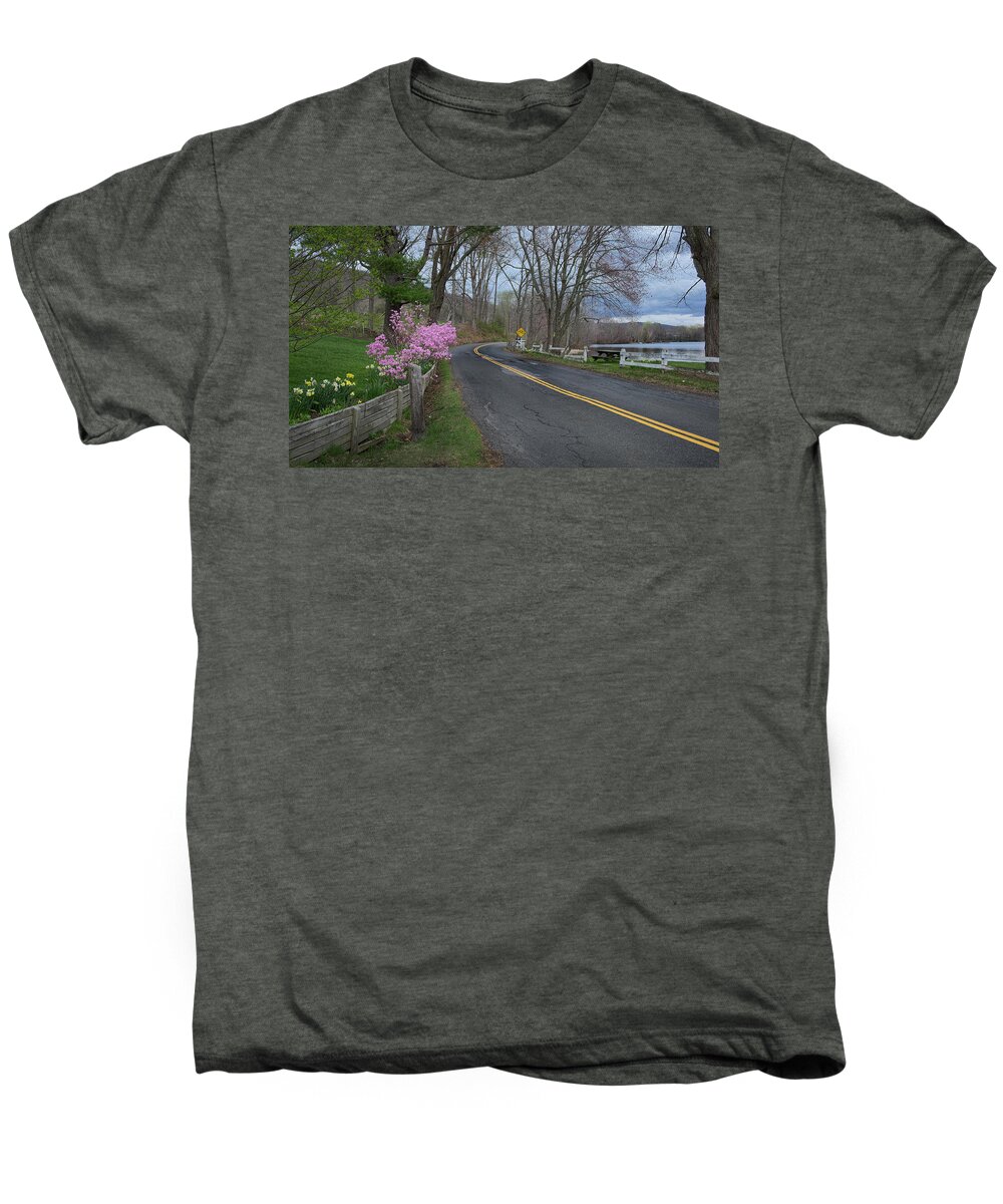 Country Road Men's Premium T-Shirt featuring the photograph Connecticut Country Road by Bill Wakeley