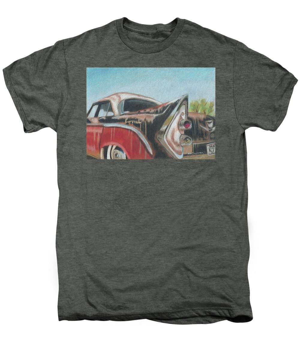 Dodge Men's Premium T-Shirt featuring the painting Rusty Fin by Arlene Crafton