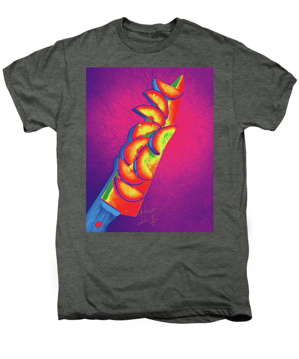 Knife Men's Premium T-Shirt featuring the painting Slices by DC Langer