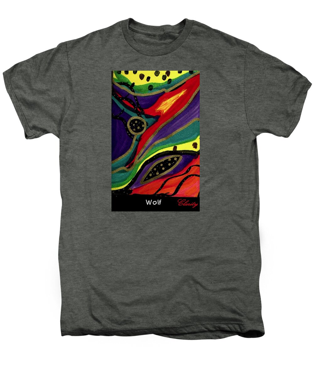 Wolf Men's Premium T-Shirt featuring the painting Wolf by Clarity Artists