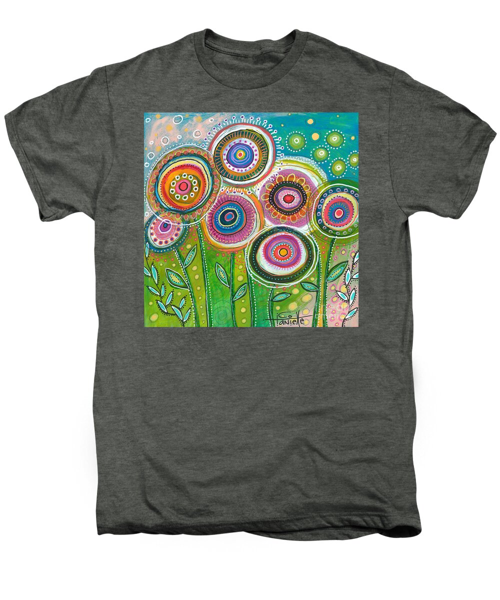 Garden Sunshine Men's Premium T-Shirt featuring the painting Garden Sunshine by Tanielle Childers