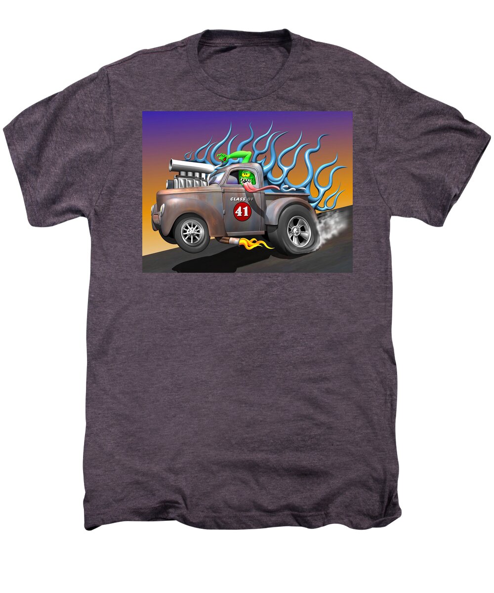 Willys Men's Premium T-Shirt featuring the digital art '41 Willys Pick-Up #41 by Stuart Swartz