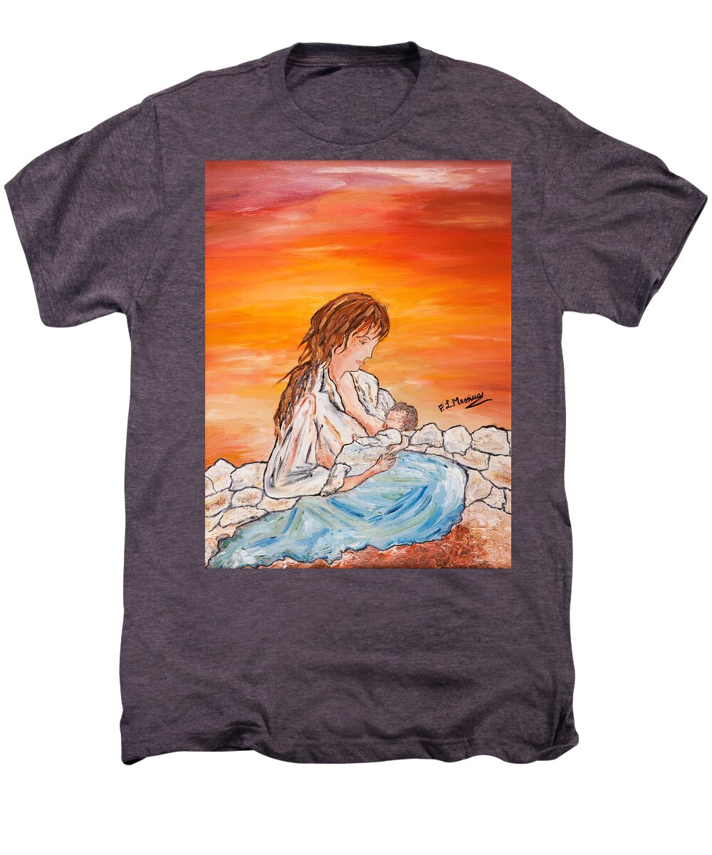 Loredana Messina Men's Premium T-Shirt featuring the painting Legame continuo by Loredana Messina