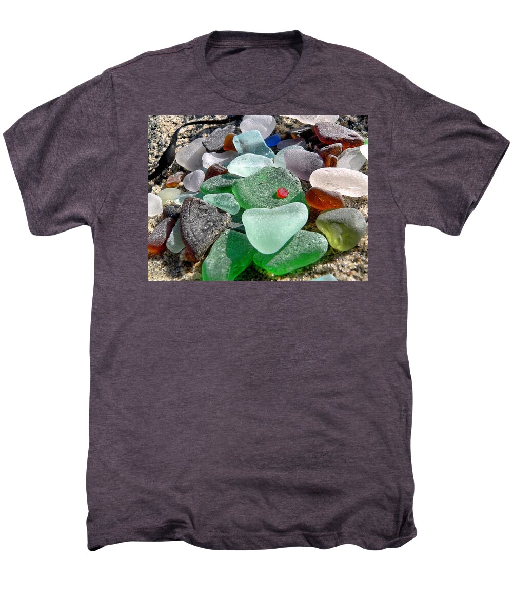 Janice Drew Men's Premium T-Shirt featuring the photograph Sea glass in multicolors by Janice Drew