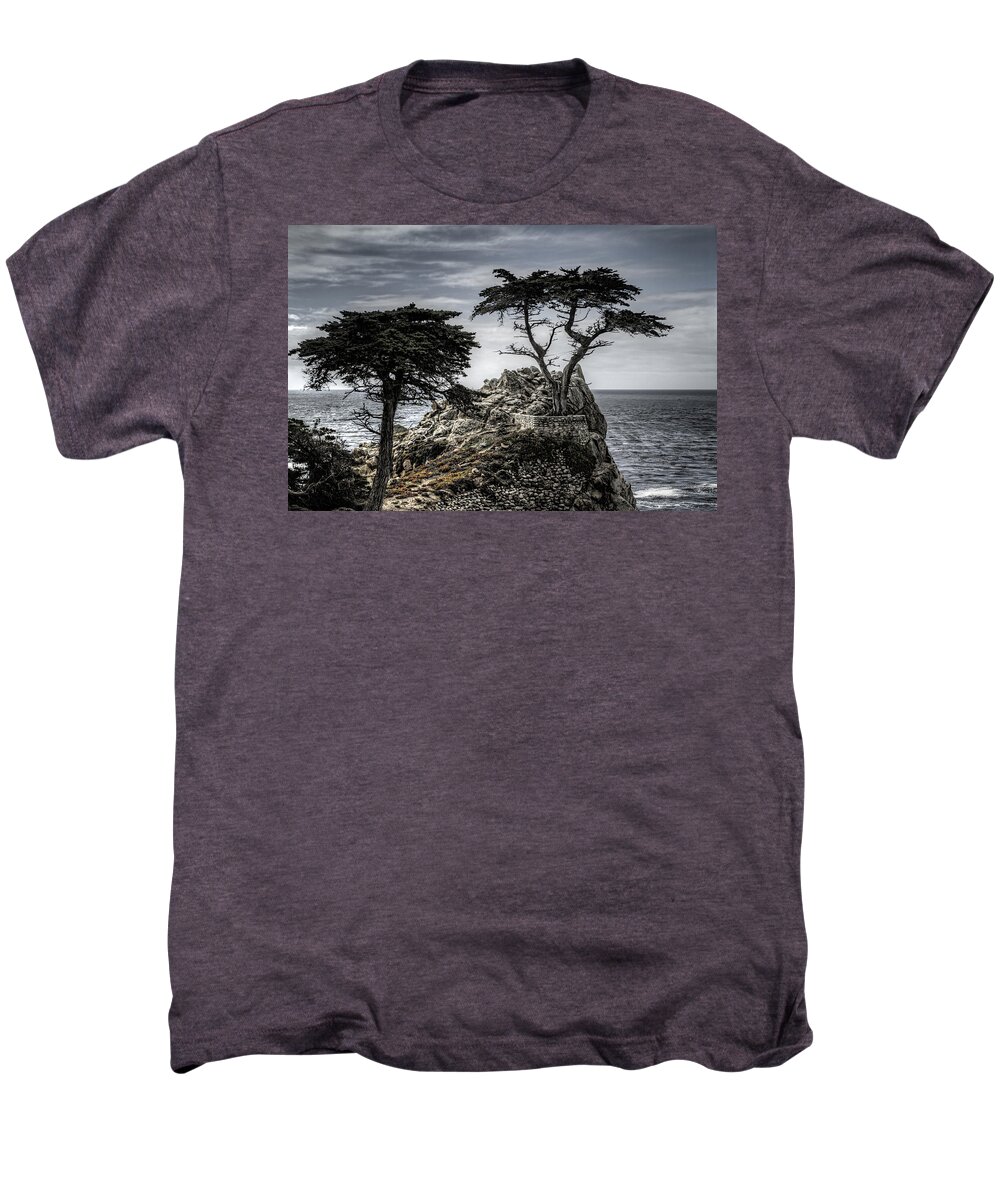 17 Miles Drive Men's Premium T-Shirt featuring the photograph The Lone Cypress by Eduard Moldoveanu