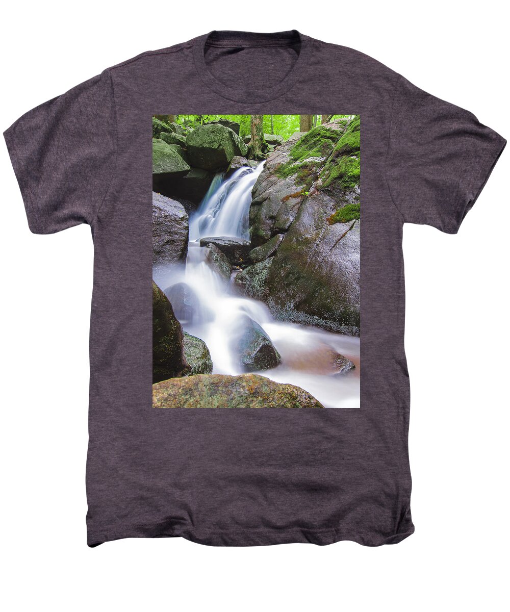 Landscape Men's Premium T-Shirt featuring the photograph Waterfall by Eduard Moldoveanu