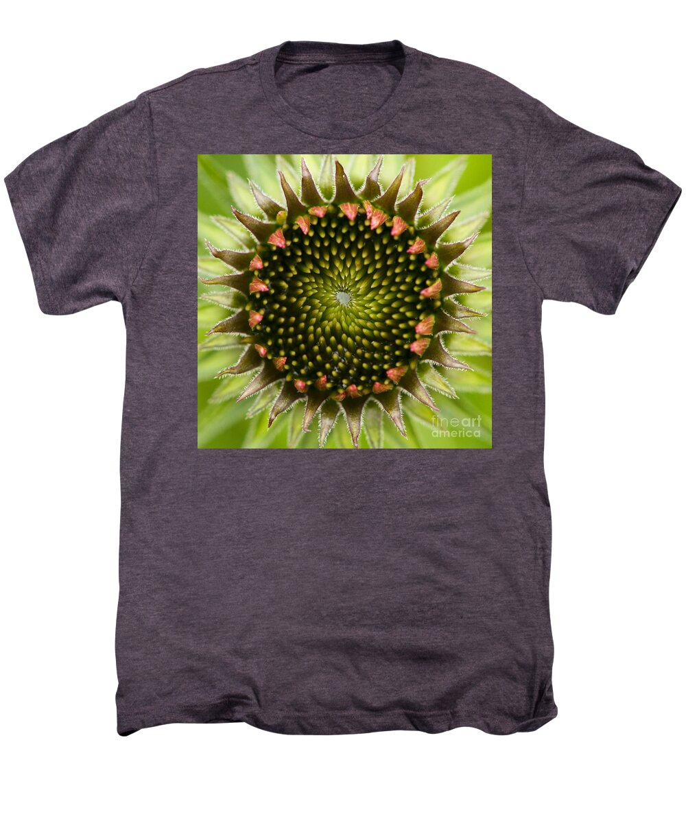 Coneflower Men's Premium T-Shirt featuring the photograph Nature's Geometry by Carrie Cranwill