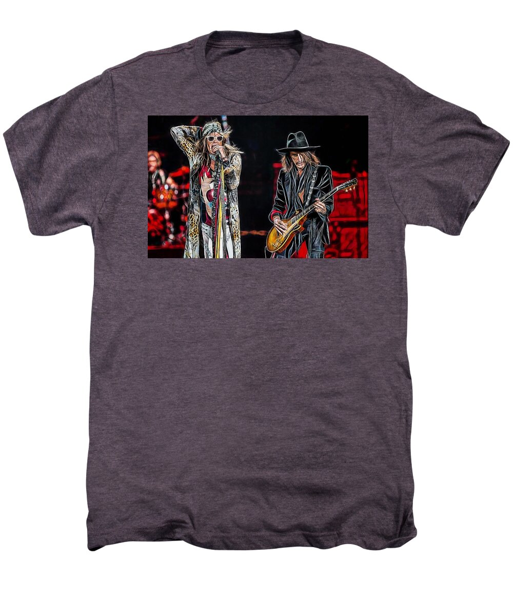 Steven Tyler Men's Premium T-Shirt featuring the mixed media Steven Tyler Collection #25 by Marvin Blaine