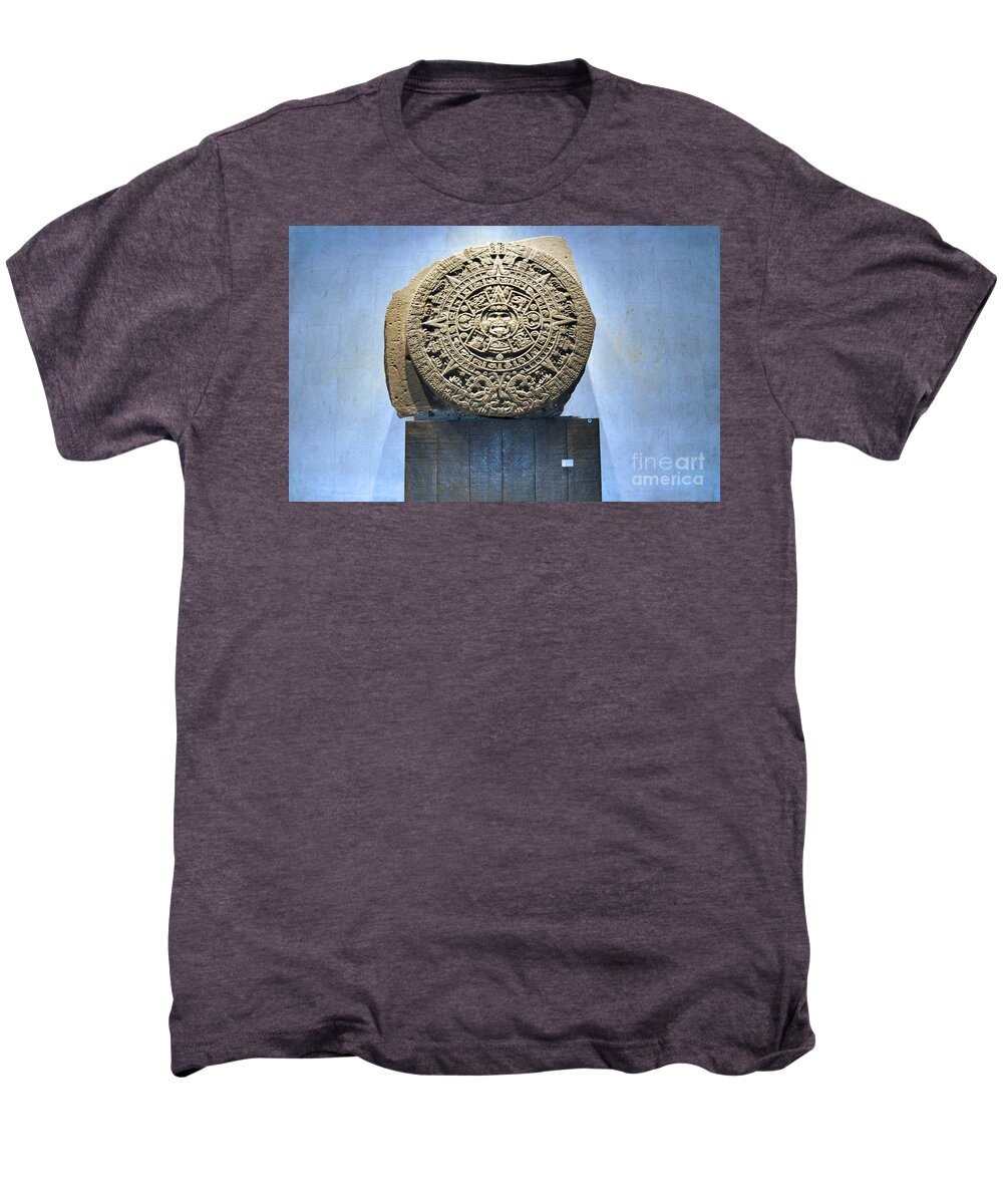 Aztec Calendar Stone Men's Premium T-Shirt featuring the photograph Aztec Calendar Stone by Andrew Dinh