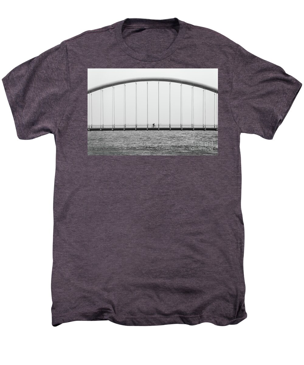 Photography Men's Premium T-Shirt featuring the photograph Black and White Bridge by MGL Meiklejohn Graphics Licensing