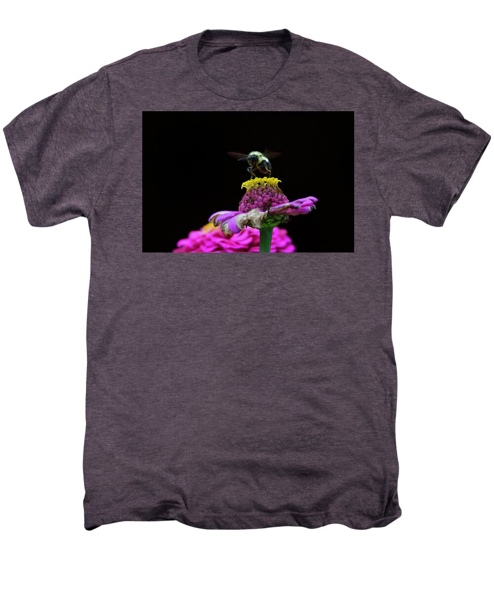 Bee Men's Premium T-Shirt featuring the photograph Bumble Bee 7626 by Michael Peychich