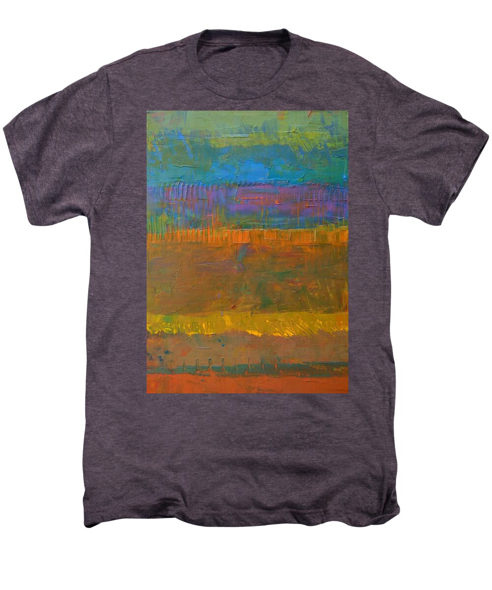 Abstract Men's Premium T-Shirt featuring the painting Color Collage One by Michelle Calkins