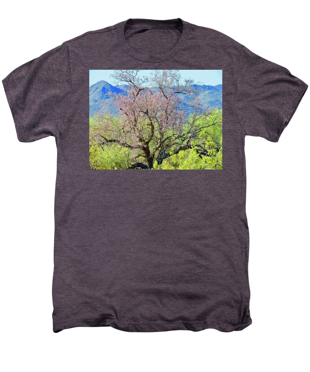 Arizona Men's Premium T-Shirt featuring the photograph Desert Ironwood Beauty by Judy Kennedy