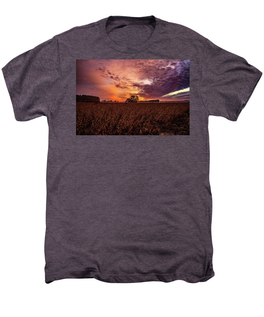 Field Of Beans Prints Men's Premium T-Shirt featuring the photograph Field Of Beans by John Harding