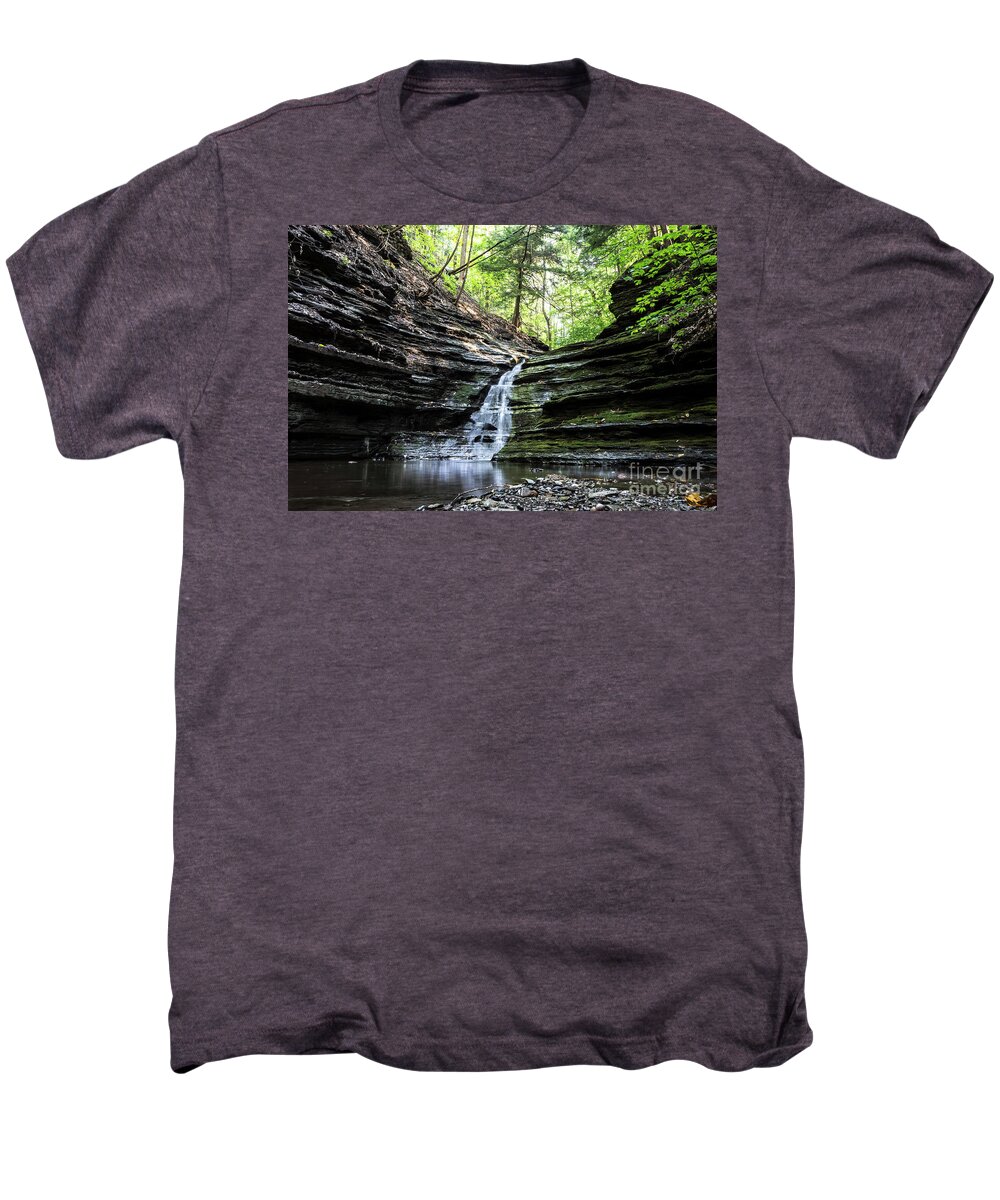 Photography Men's Premium T-Shirt featuring the photograph Forest Waterfall by MGL Meiklejohn Graphics Licensing