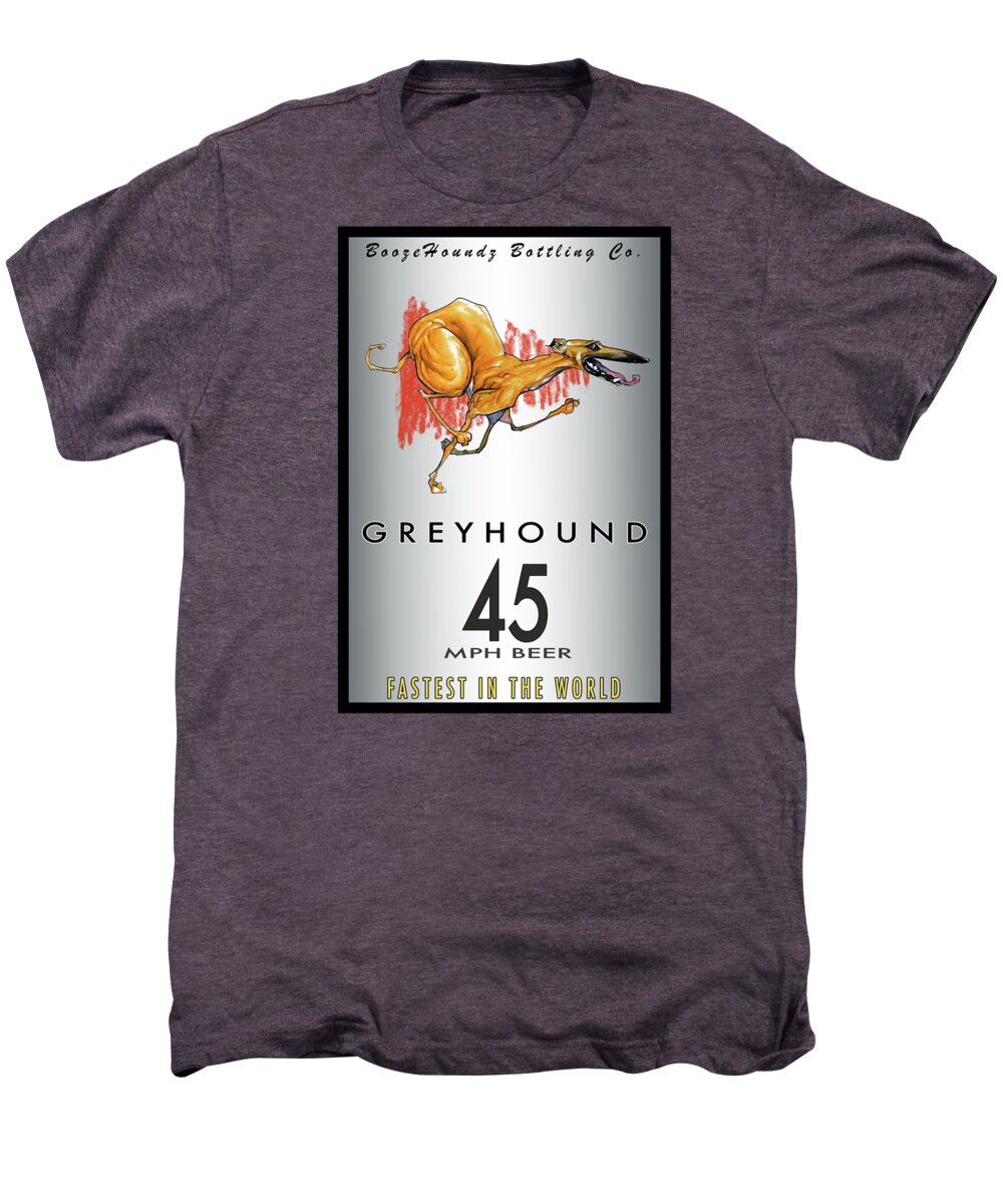 Beer Men's Premium T-Shirt featuring the drawing Greyhound 45 MPH Beer by John LaFree