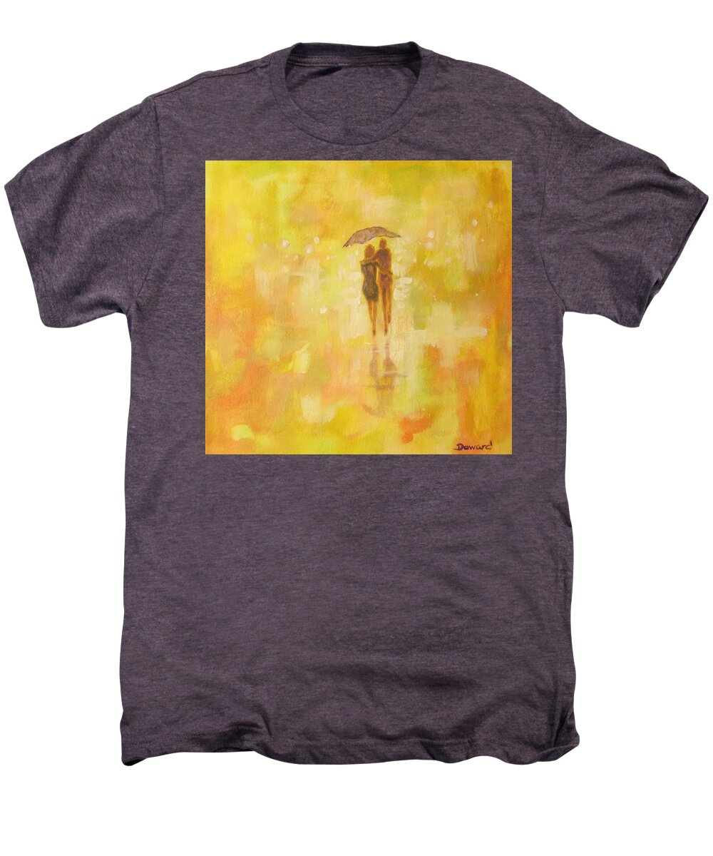 Art Men's Premium T-Shirt featuring the painting Into the Sunset by Raymond Doward