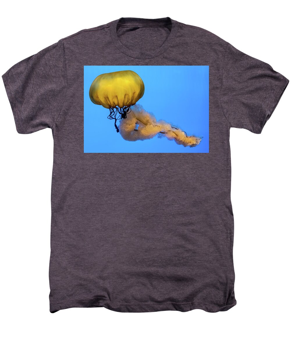 Jellyfish Men's Premium T-Shirt featuring the photograph Jellyfish Baltimore Acquarium by Steven Richman