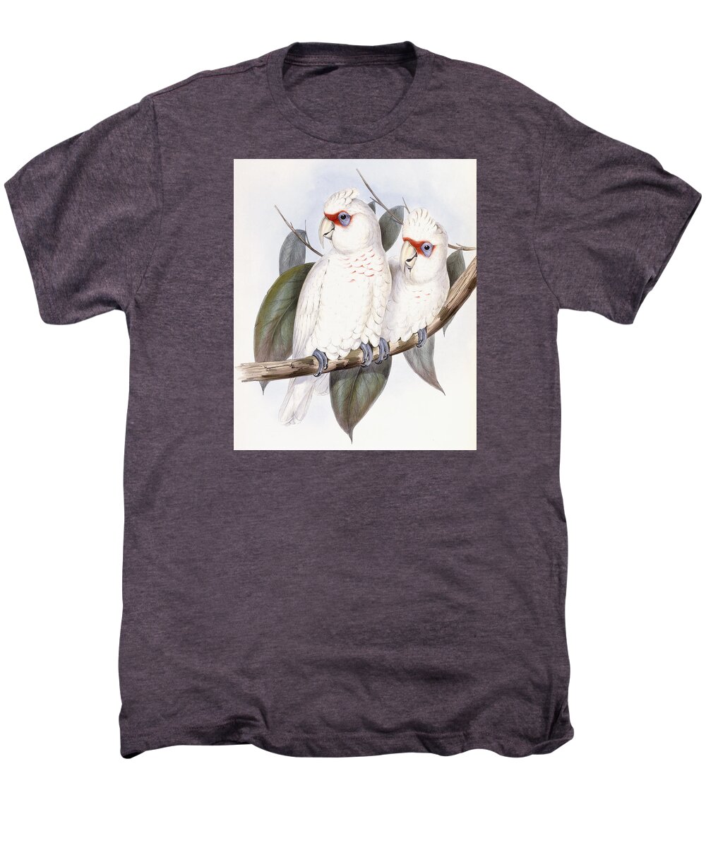 Cockatoo Men's Premium T-Shirt featuring the painting Long-billed Cockatoo by John Gould