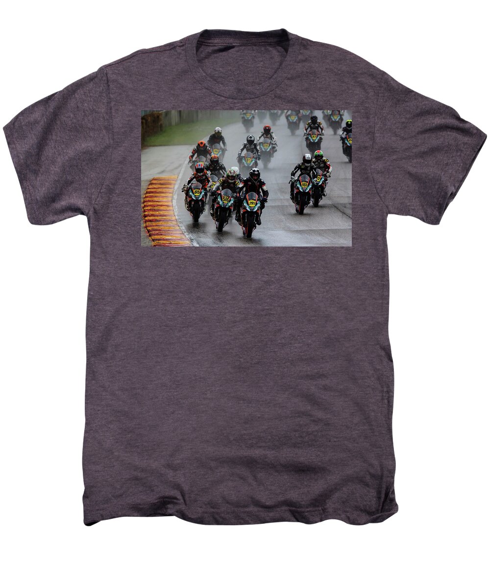 Racing Men's Premium T-Shirt featuring the photograph Misting by Michael Nowotny