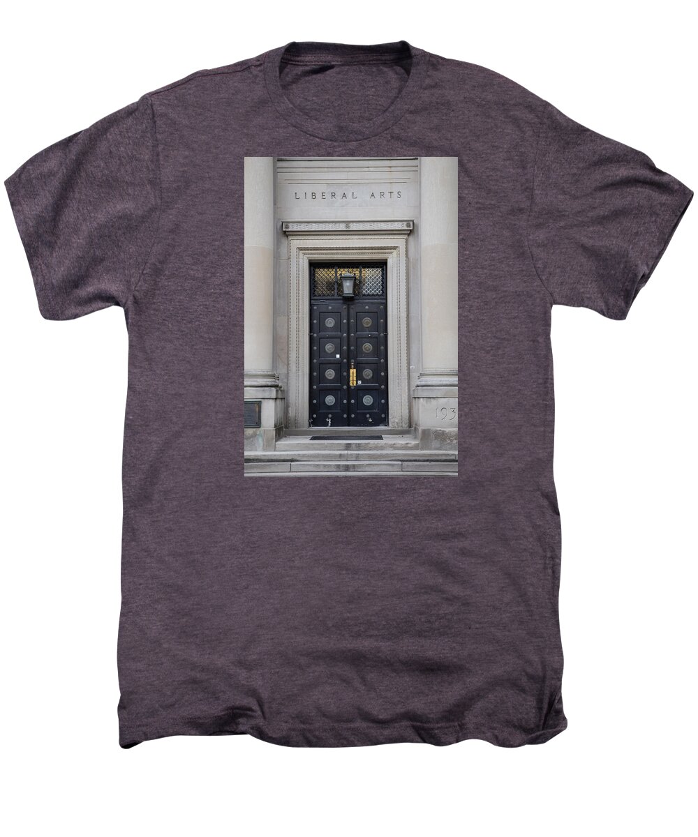 Penn State Men's Premium T-Shirt featuring the photograph Penn State University Liberal Arts Door by John McGraw