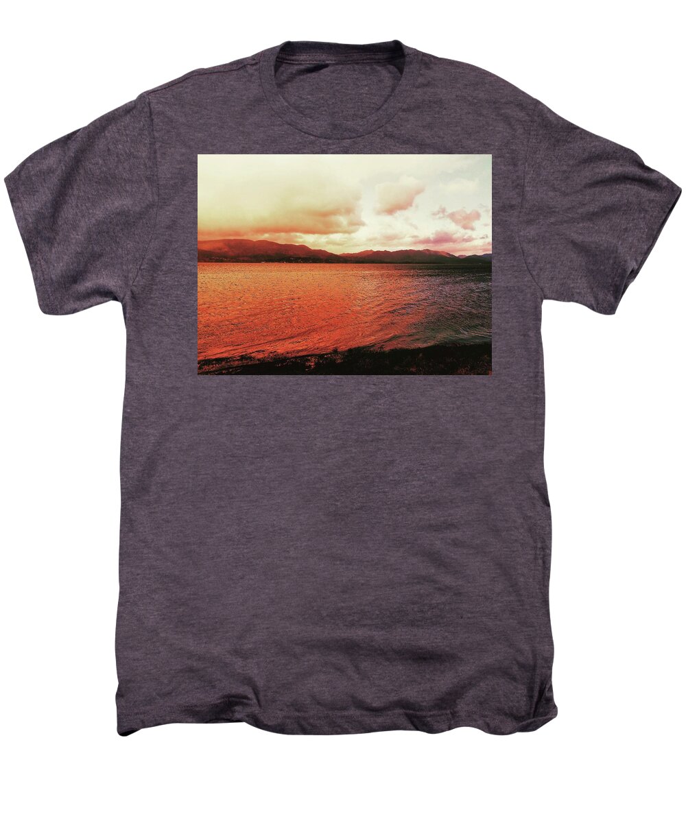 Sunset Men's Premium T-Shirt featuring the photograph Red Sky After Storms by Chriss Pagani