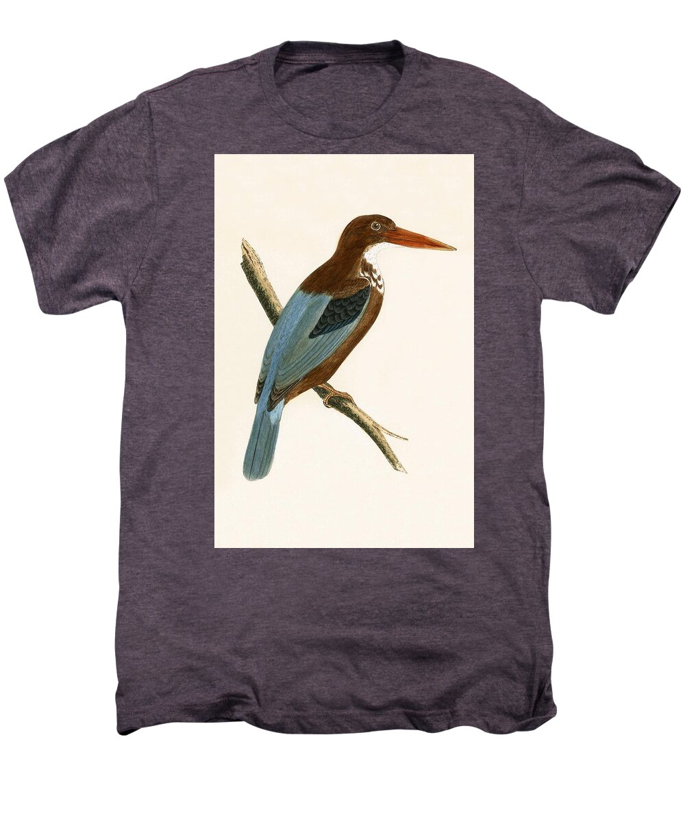 Smyrna Kingfisher Men's Premium T-Shirt featuring the painting Smyrna Kingfisher by English School