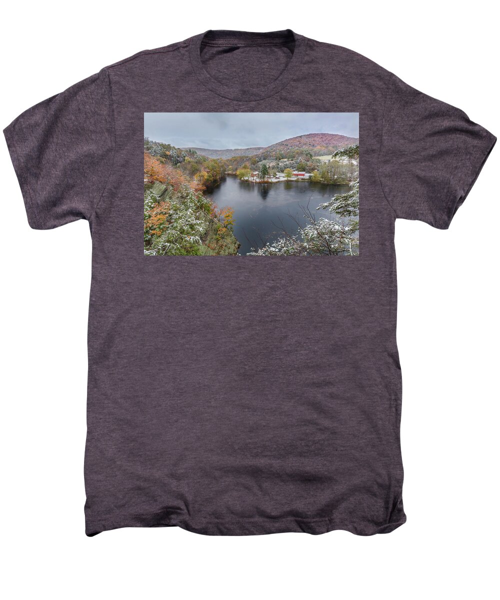 Snowliage Men's Premium T-Shirt featuring the photograph Snowliage by Bill Wakeley