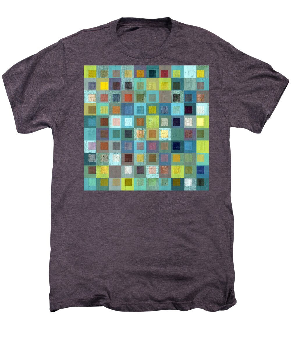Abstract Men's Premium T-Shirt featuring the digital art Squares in Squares Two by Michelle Calkins