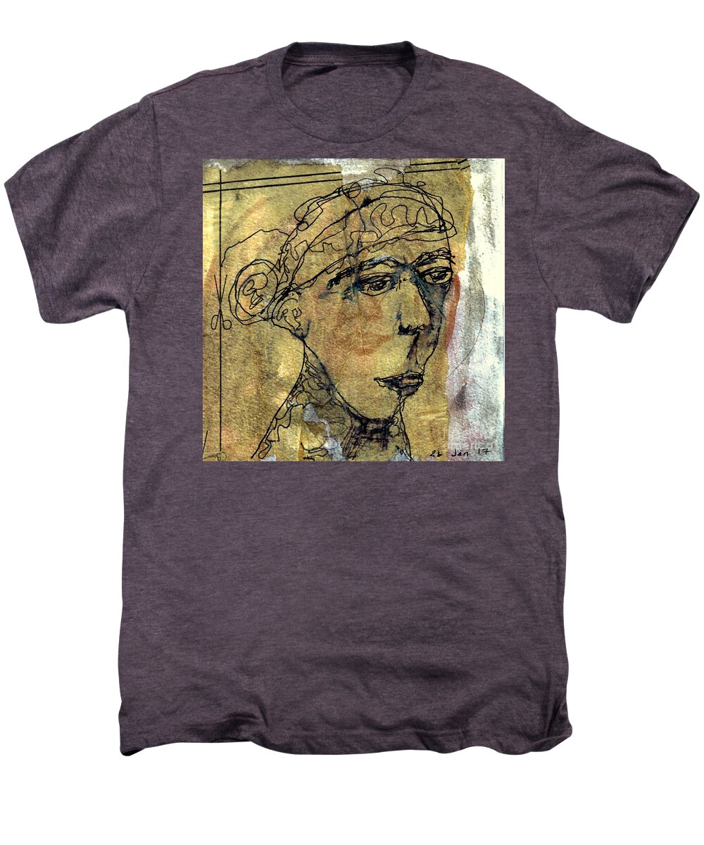 Portrait Men's Premium T-Shirt featuring the mixed media Thelma by A K Dayton