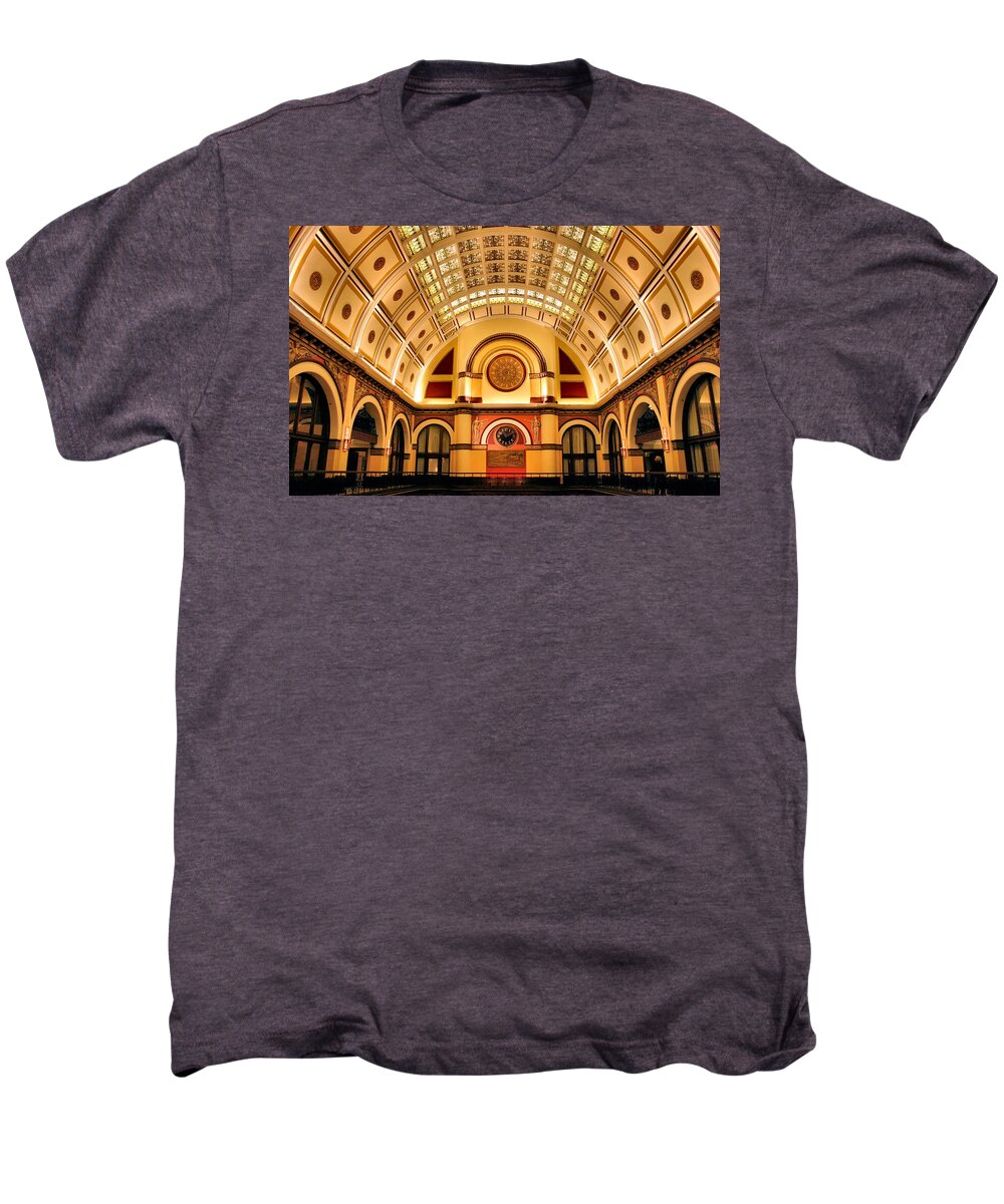 Historical Men's Premium T-Shirt featuring the photograph Union Station Balcony by Kristin Elmquist